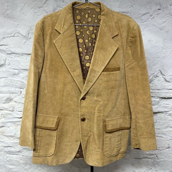Vintage 60s 70s Penneys Towncraft Blazer 42 R Brown Made in USA Mad Men - Picture 1 of 10